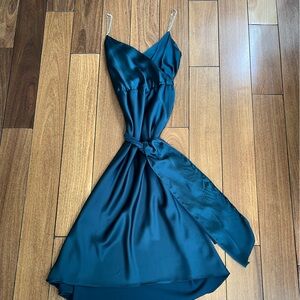 Zara Teal Satin Dress